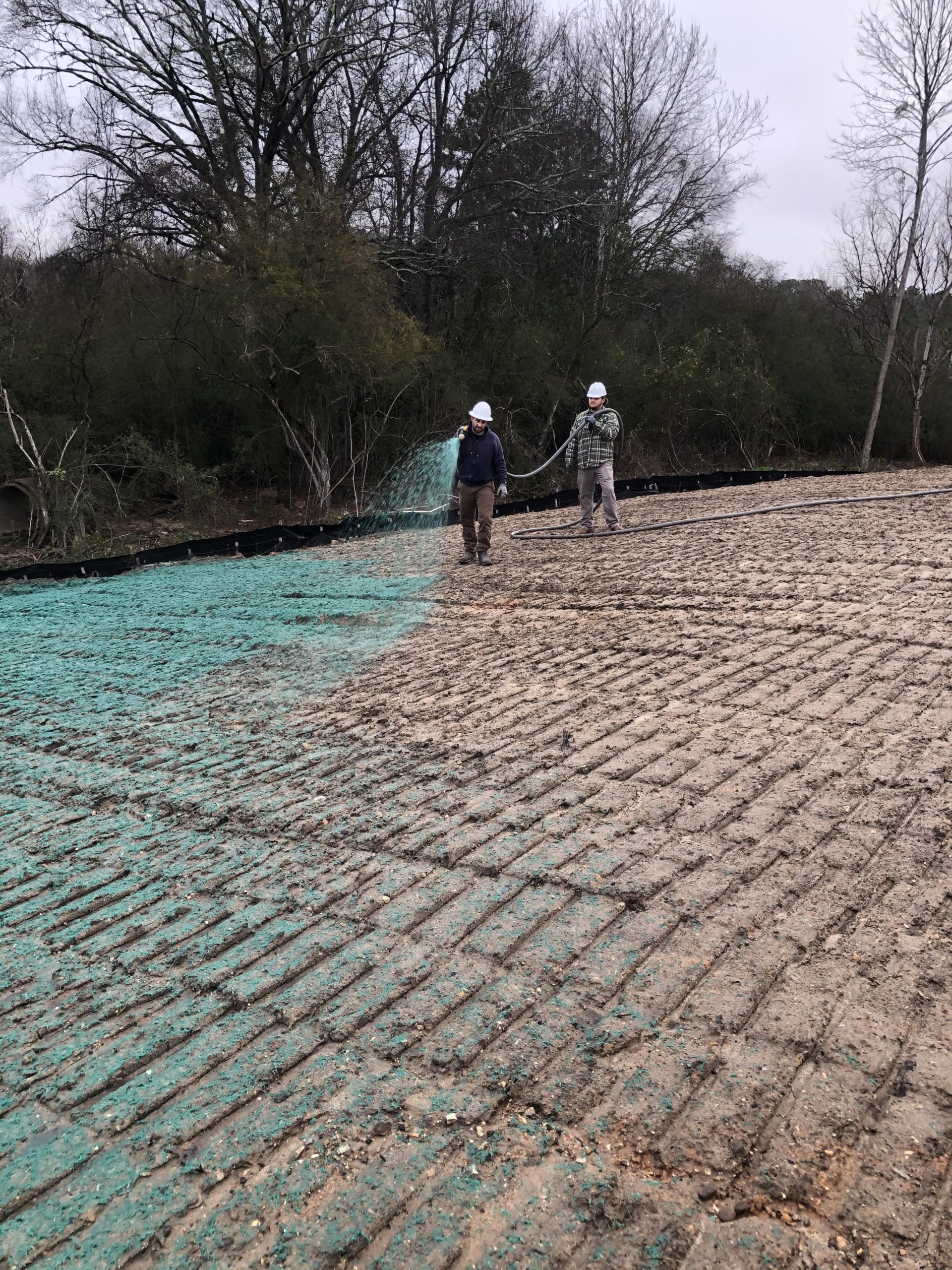 Hydroseeding at the new EAMC ER in Auburn